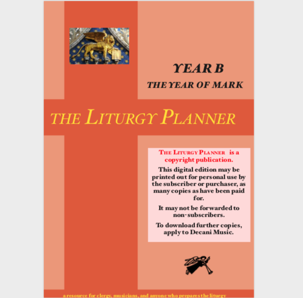 Liturgy planner 2026 year B